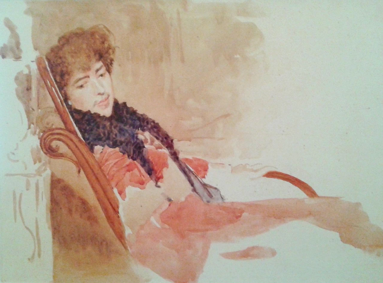 Studio di figura femminile seduta su sedia a dondolo - Museo Nazionale di Belle Arti, Rio de Janeiro